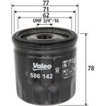 VALEO 586142 Ölfilter UNF 3/4" -16, Anschraubfilter